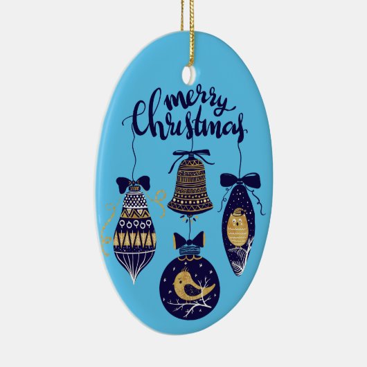 Vrolijk kerstfeest keramisch ornament (Rechts)