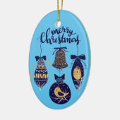 Vrolijk kerstfeest keramisch ornament (Links)