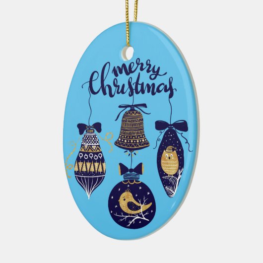 Vrolijk kerstfeest keramisch ornament (Links)