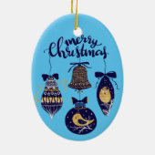 Vrolijk kerstfeest keramisch ornament (Achterkant)