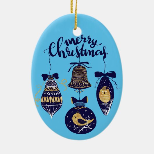 Vrolijk kerstfeest keramisch ornament (Achterkant)