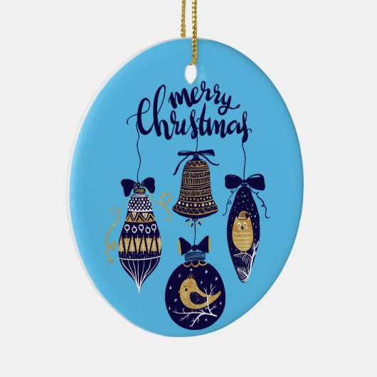 Vrolijk kerstfeest keramisch ornament (Rechts)