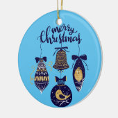 Vrolijk kerstfeest keramisch ornament (Links)