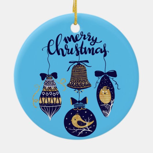 Vrolijk kerstfeest keramisch ornament (Achterkant)