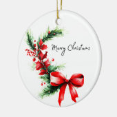 Vrolijk kerstfeest keramisch ornament (Links)