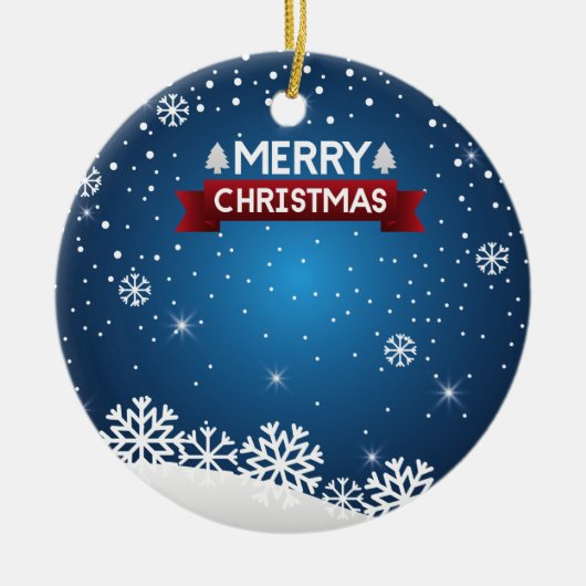 Vrolijk kerstfeest keramisch ornament (Voorkant)