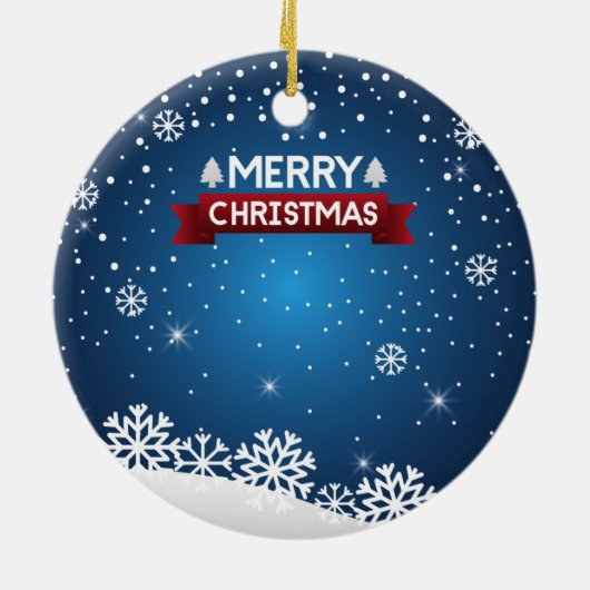 Vrolijk kerstfeest keramisch ornament (Achterkant)