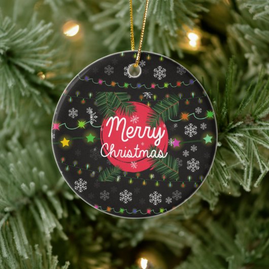 Vrolijk kerstfeest keramisch ornament (Boom)