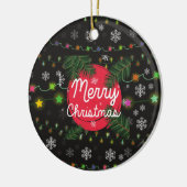 Vrolijk kerstfeest keramisch ornament (Links)