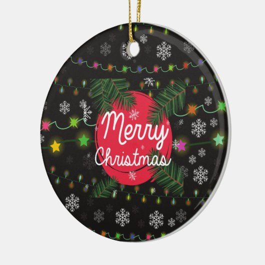 Vrolijk kerstfeest keramisch ornament (Links)