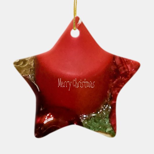 Vrolijk kerstfeest keramisch ornament (Voorkant)