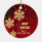 "Vrolijk kerstfeest" Keramisch Ornament (Voorkant)