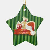 Vrolijk kerstfeest! keramisch ornament (Links)