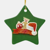 Vrolijk kerstfeest! keramisch ornament (Achterkant)