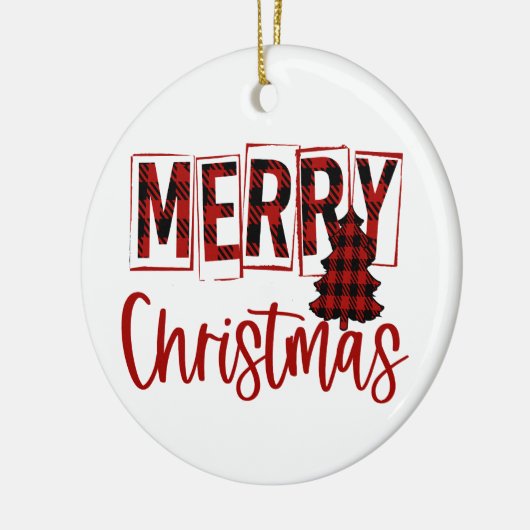 Vrolijk kerstfeest keramisch ornament (Links)