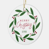 Vrolijk kerstfeest keramisch ornament (Links)