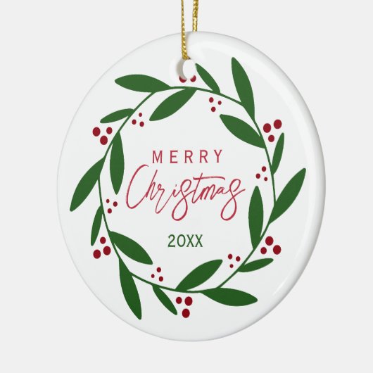 Vrolijk kerstfeest keramisch ornament (Links)