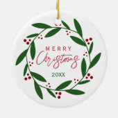 Vrolijk kerstfeest keramisch ornament (Achterkant)