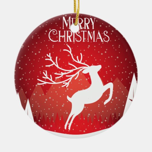 Vrolijk kerstfeest keramisch ornament (Voorkant)