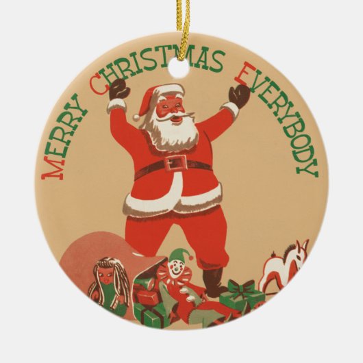 Vrolijk kerstfeest keramisch ornament (Voorkant)