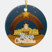 Vrolijk kerstfeest keramisch ornament (Voorkant)