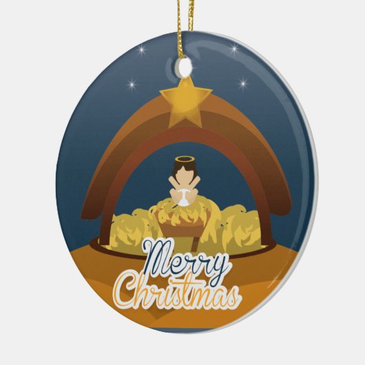 Vrolijk kerstfeest keramisch ornament (Links)