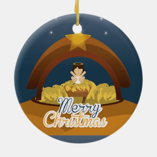 Vrolijk kerstfeest keramisch ornament (Achterkant)