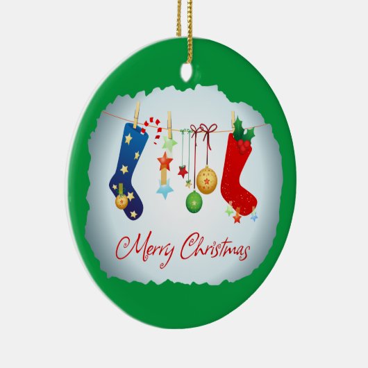 Vrolijk kerstfeest keramisch ornament (Rechts)