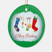 Vrolijk kerstfeest keramisch ornament (Links)