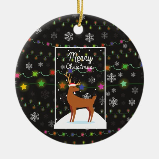 Vrolijk kerstfeest keramisch ornament (Voorkant)