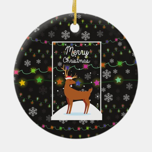 Vrolijk kerstfeest keramisch ornament (Achterkant)