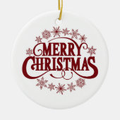Vrolijk kerstfeest keramisch ornament (Voorkant)