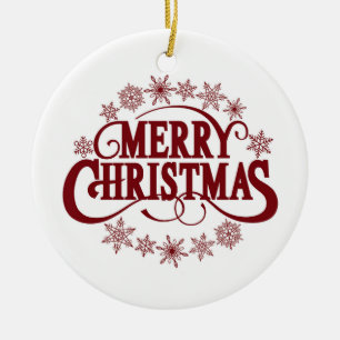 Vrolijk kerstfeest keramisch ornament