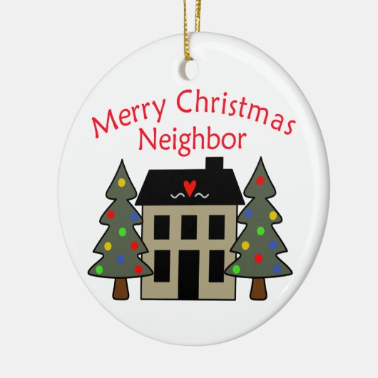 Vrolijk kerstfeest keramisch ornament (Links)