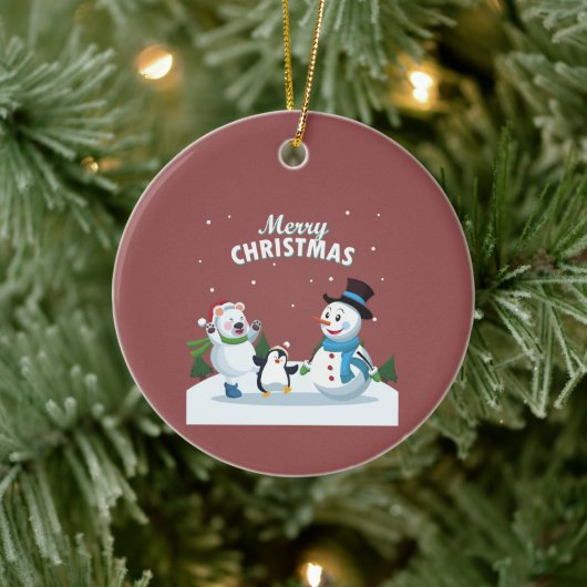 Vrolijk kerstfeest keramisch ornament (Boom)