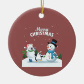 Vrolijk kerstfeest keramisch ornament (Voorkant)