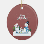 Vrolijk kerstfeest keramisch ornament (Links)