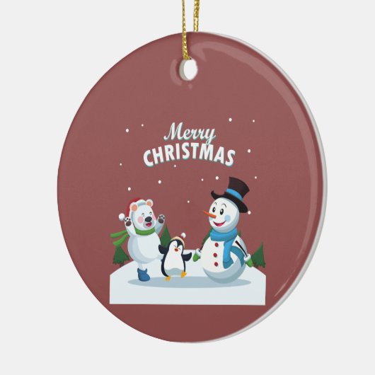 Vrolijk kerstfeest keramisch ornament (Links)