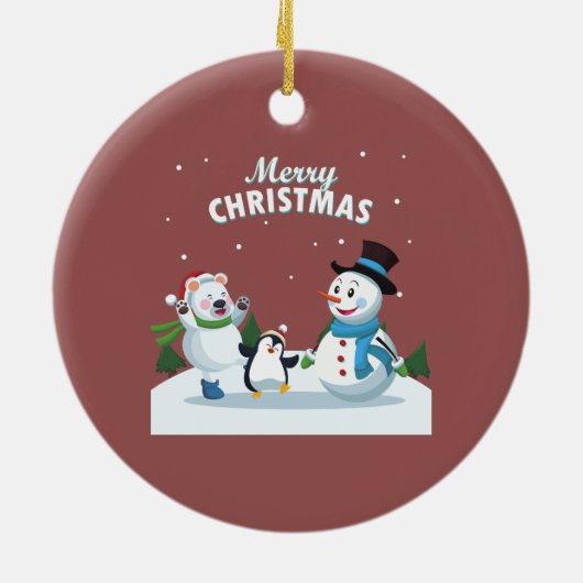 Vrolijk kerstfeest keramisch ornament (Achterkant)