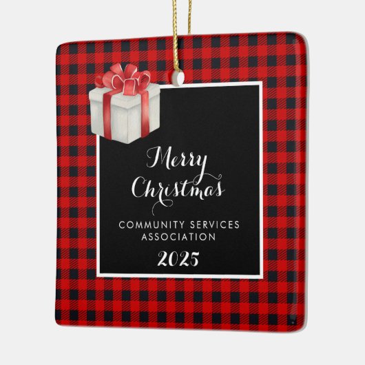 Vrolijk kerstfeest keramisch ornament (Links)