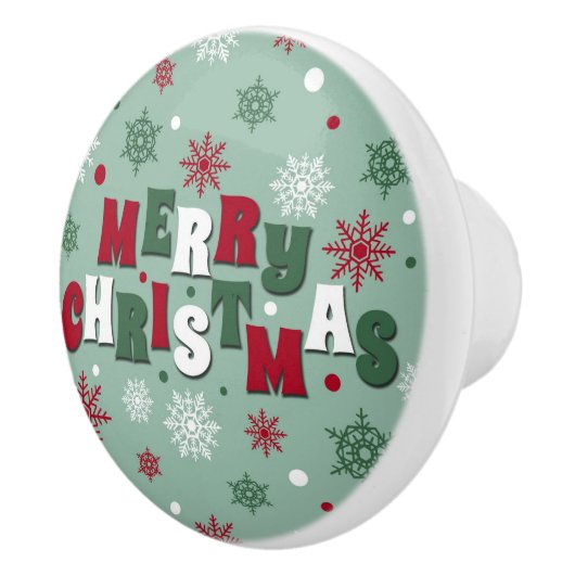 Vrolijk kerstfeest keramische knop (Rechts)