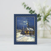 Vrolijk kerstfeest. Kerk van het kerstfeest van Vi Feestdagenkaart (Staand voorkant)