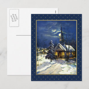 Vrolijk kerstfeest. Kerk van het kerstfeest van Vi Feestdagenkaart