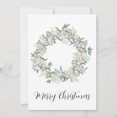 Vrolijk kerstfeest, kerst bessen krans feestdagenkaart (Voorkant)