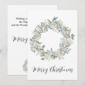 Vrolijk kerstfeest, kerst bessen krans feestdagenkaart (Voorkant / Achterkant)