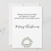 Vrolijk kerstfeest, kerst bessen krans feestdagenkaart (Achterkant)