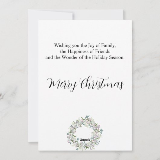 Vrolijk kerstfeest, kerst bessen krans feestdagenkaart (Achterkant)