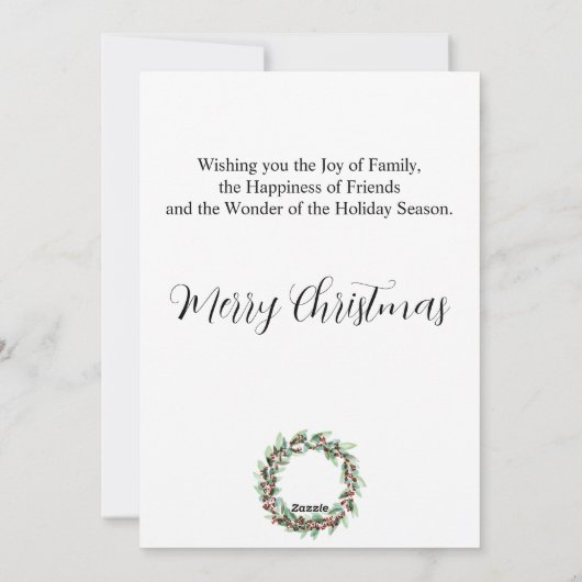 Vrolijk kerstfeest, kerst bessen krans feestdagenkaart (Achterkant)
