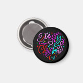 Vrolijk kerstfeest - Kerst Design T-shirt Magneet (Voorkant / Achterkant)
