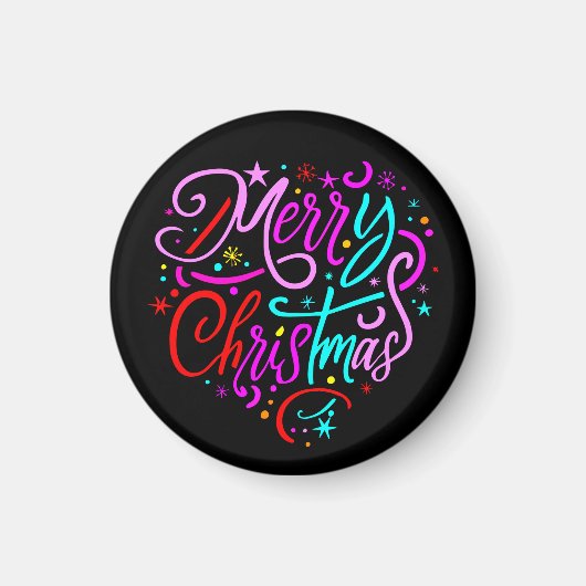Vrolijk kerstfeest - Kerst Design T-shirt Magneet (Voorkant)